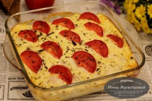 Запеканка из капусты брокколи и курицы